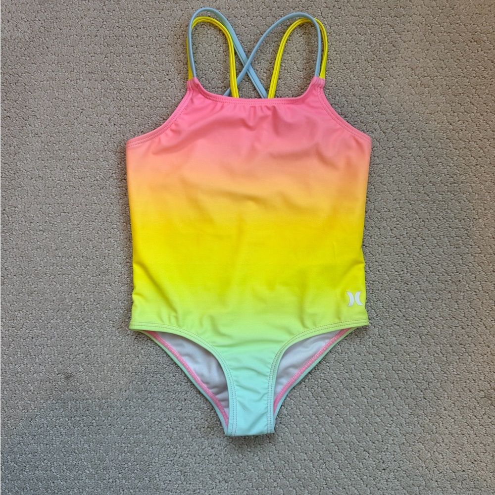 Hurley Kids Neon Swimsuit - Pink, Yellow, Green